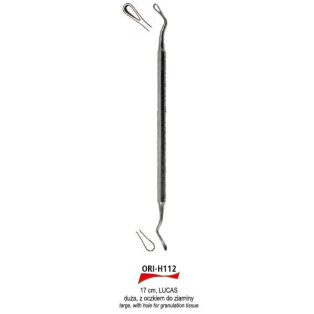 Łyżeczka zębodołowa Lucas z oczkiem do ziarniny