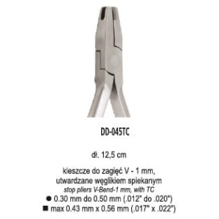 Kleszcze do zagięć V - 1 mm z wkładką z węglika spiekanego
