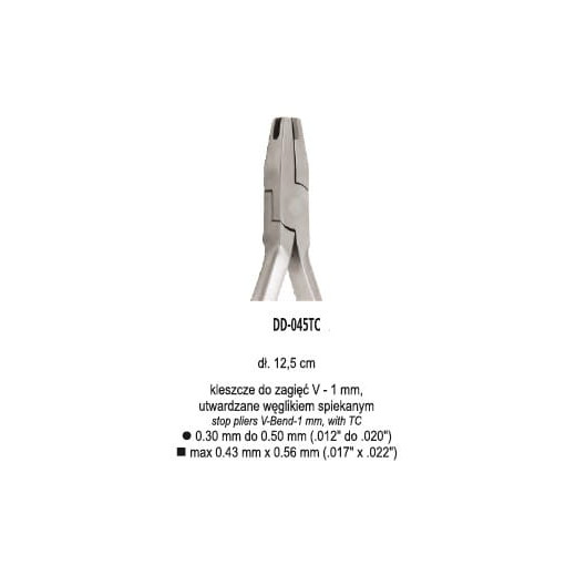 Kleszcze do zagięć V - 1 mm z wkładką z węglika spiekanego